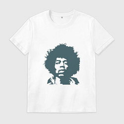 Футболка хлопковая мужская Джими Хендрикс, цвет: белый