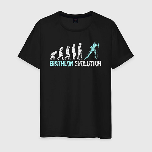 Мужская футболка Эволюция в биатлон / Черный – фото 1