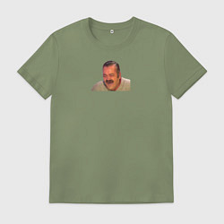 Футболка хлопковая мужская Хохотун - Хуан Хойя Борха, цвет: авокадо