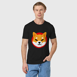 Футболка хлопковая мужская Shiba Inu SHIB, цвет: черный — фото 2