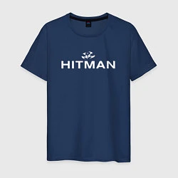 Футболка хлопковая мужская Hitman - лого, цвет: тёмно-синий