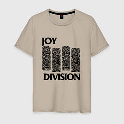 Футболка хлопковая мужская Joy Division - rock, цвет: миндальный