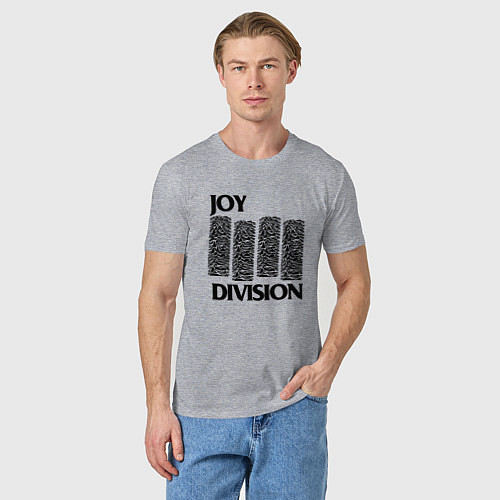 Мужская футболка Joy Division - rock / Меланж – фото 3