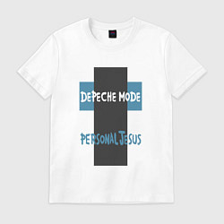 Футболка хлопковая мужская Depeche Mode - Personal Jesus, цвет: белый