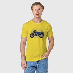 Футболка хлопковая мужская Синий классический мотоицкл, цвет: желтый — фото 2