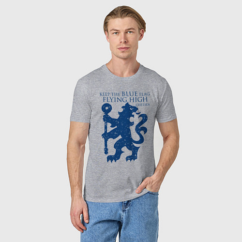 Мужская футболка FC Chelsea Lion / Меланж – фото 3
