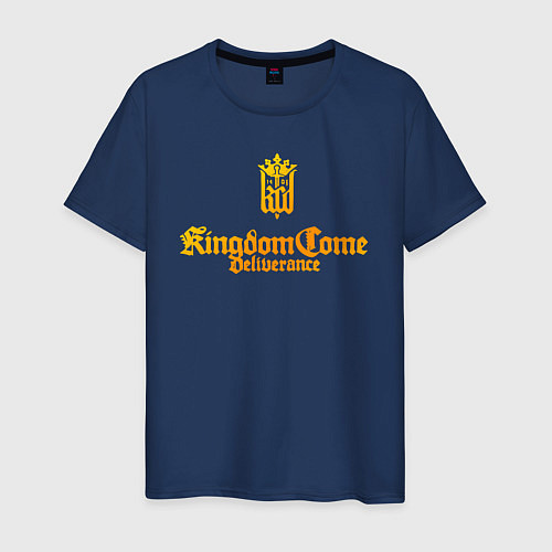 Мужская футболка Kingdom Come: Deliverance - gold / Тёмно-синий – фото 1