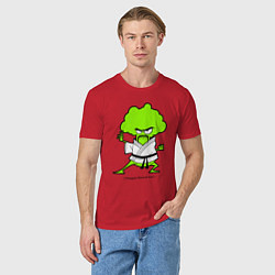 Футболка хлопковая мужская Choppin Brocco Lee, цвет: красный — фото 2