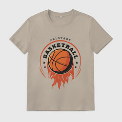 Футболка хлопковая мужская Allstars Basketball, цвет: миндальный
