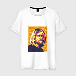 Футболка хлопковая мужская Nirvana - Cobain, цвет: белый