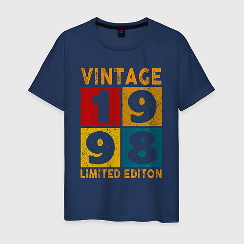 Мужская футболка Винтаж 1998 лимитированная серия / Тёмно-синий – фото 1