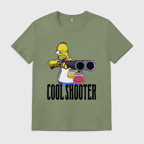 Мужская футболка Гомер Симпсон - крутой стрелок / Авокадо – фото 1