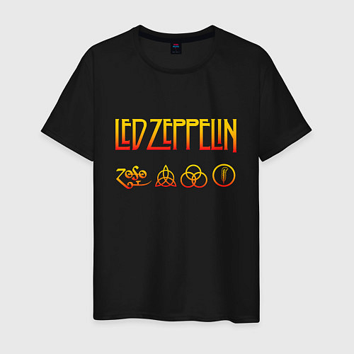 Мужская футболка Led Zeppelin - logotype / Черный – фото 1