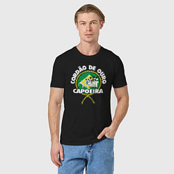 Футболка хлопковая мужская Capoeira - Cordao de ouro flag of Brazil, цвет: черный — фото 2