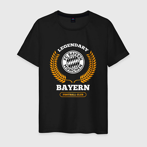 Мужская футболка Лого Bayern и надпись legendary football club / Черный – фото 1