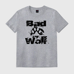 Футболка хлопковая мужская Bad Wolf - Злой волк, цвет: меланж