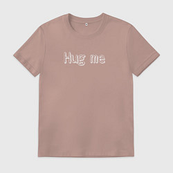 Футболка хлопковая мужская Hug Me its free, цвет: пыльно-розовый