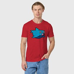 Футболка хлопковая мужская Маленькая акула, цвет: красный — фото 2