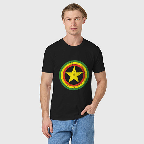 Мужская футболка Jamaica Star / Черный – фото 3