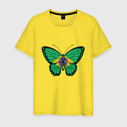 Мужская футболка Бабочка - Бразилия / Желтый – фото 1