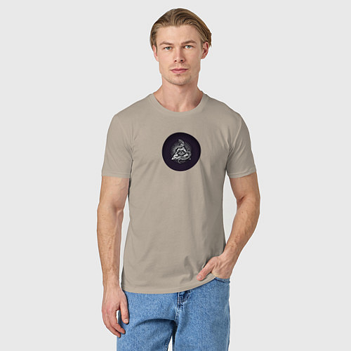Мужская футболка Иллюминаты - пирамида, глаз, змея / Миндальный – фото 3