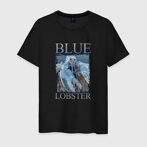 Мужская футболка Blue lobster meme / Черный – фото 1