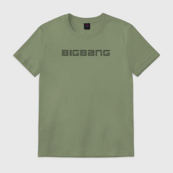 Футболка хлопковая мужская Big bang надпись, цвет: авокадо