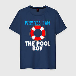 Футболка хлопковая мужская Я мальчик в бассейне, цвет: тёмно-синий