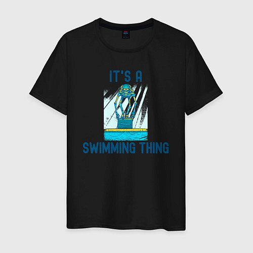 Мужская футболка Это плавание - скелет / Черный – фото 1