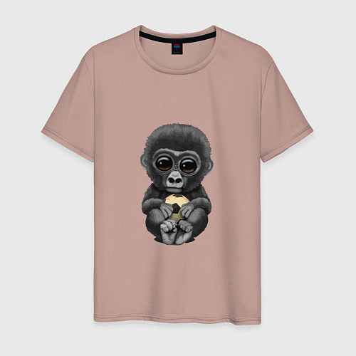Мужская футболка Футбол - Горилла / Пыльно-розовый – фото 1
