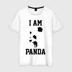 Футболка хлопковая мужская Я - панда, цвет: белый