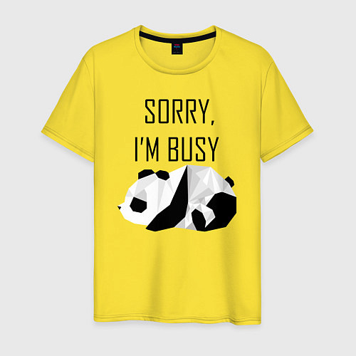Мужская футболка Извини я занят - панда / Желтый – фото 1
