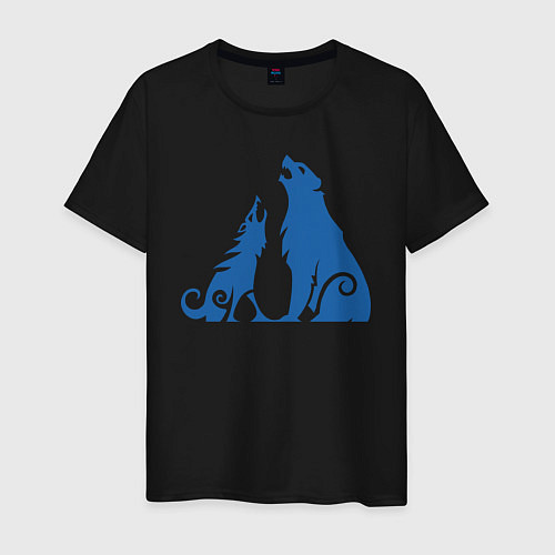 Мужская футболка Атрей волк и Кратос медведь GoW Ragnarok / Черный – фото 1