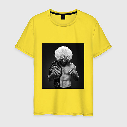 Мужская футболка Хабиб Нурмагомедов чемпион / Желтый – фото 1