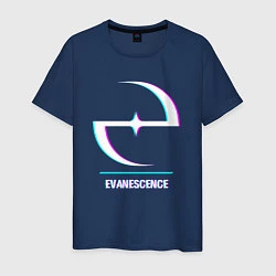 Футболка хлопковая мужская Evanescence glitch rock, цвет: тёмно-синий