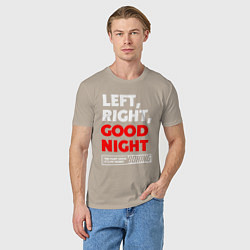 Футболка хлопковая мужская Left righte good night, цвет: миндальный — фото 2