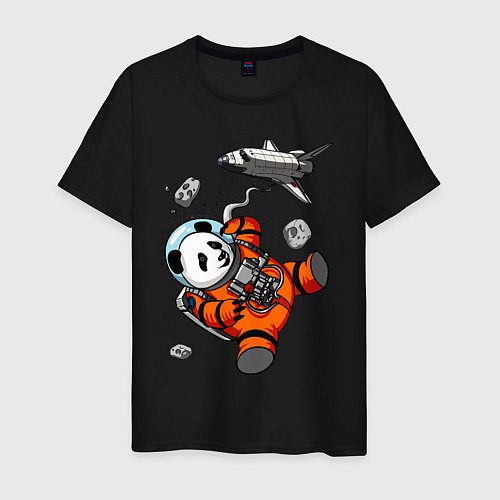 Мужская футболка Космическая панда / Черный – фото 1