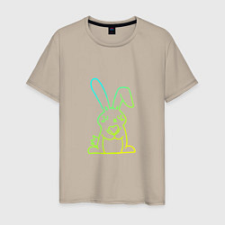 Футболка хлопковая мужская Love - Rabbit, цвет: миндальный