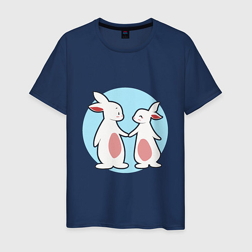 Мужская футболка Друзья Кролики / Тёмно-синий – фото 1