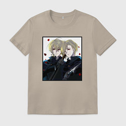 Футболка хлопковая мужская Братья Мориарти, цвет: миндальный