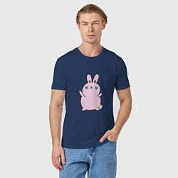 Футболка хлопковая мужская Pink - Bunny, цвет: тёмно-синий — фото 2