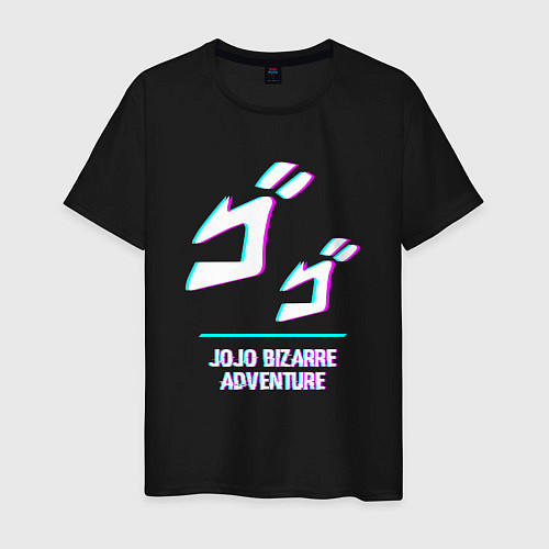 Мужская футболка Символ JoJo Bizarre Adventure в стиле glitch / Черный – фото 1