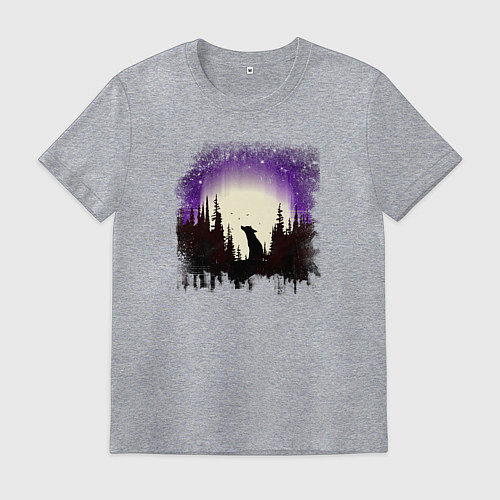 Мужская футболка Ночной Лес и Лисы / Меланж – фото 1