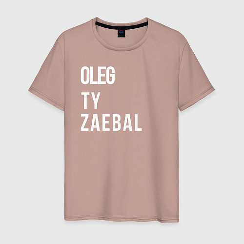 Мужская футболка Oleg ty za*bal / Пыльно-розовый – фото 1