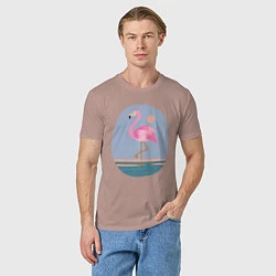 Футболка хлопковая мужская Фламинго, цвет: пыльно-розовый — фото 2