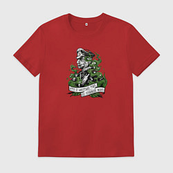 Футболка хлопковая мужская Атака русских мертвецов - Осовец, цвет: красный