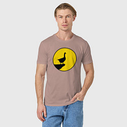 Футболка хлопковая мужская Гусь на уступе, цвет: пыльно-розовый — фото 2