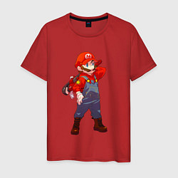 Футболка хлопковая мужская Марио на стиле, цвет: красный