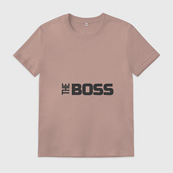 Футболка хлопковая мужская THE BOSS, цвет: пыльно-розовый