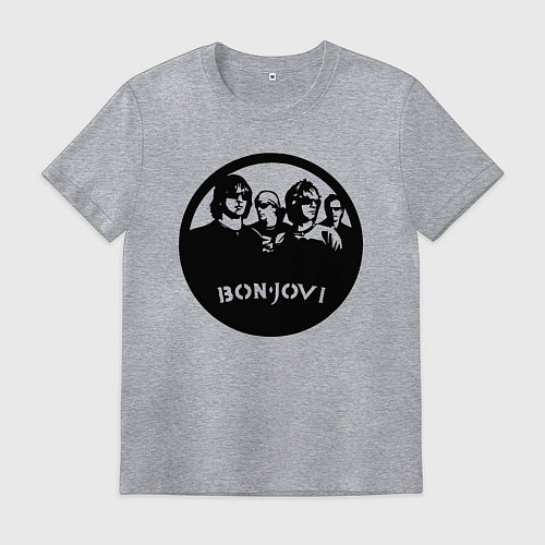 Мужская футболка Bon Jovi rock / Меланж – фото 1